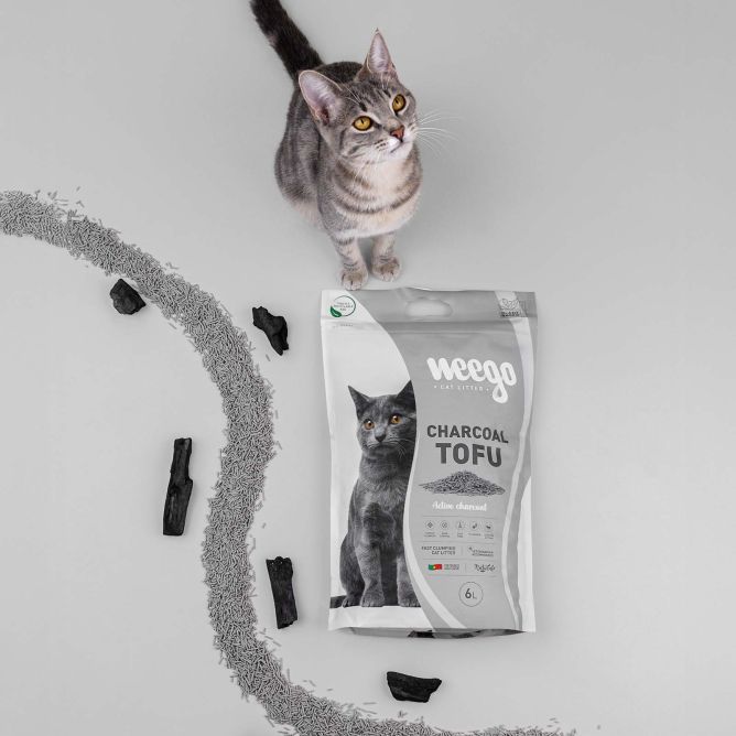 Weego kaķu pakaiši CHARCOAL TOFU, 18L
