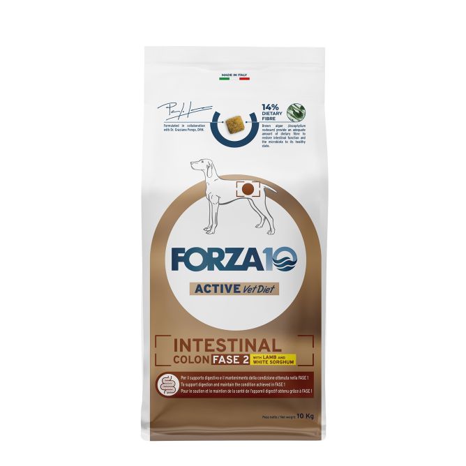 Forza10 Active VetDiet INTESTINAL COLON Fase 2, ar jēru un sorgo, 10 kg