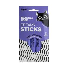 Natural Code krēmīgais kārums kaķiem, vista un siers, 4x14 g