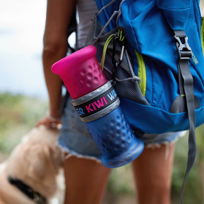 Kiwi Walker Ceļojuma pudele 2 in 1 Rozā/zila