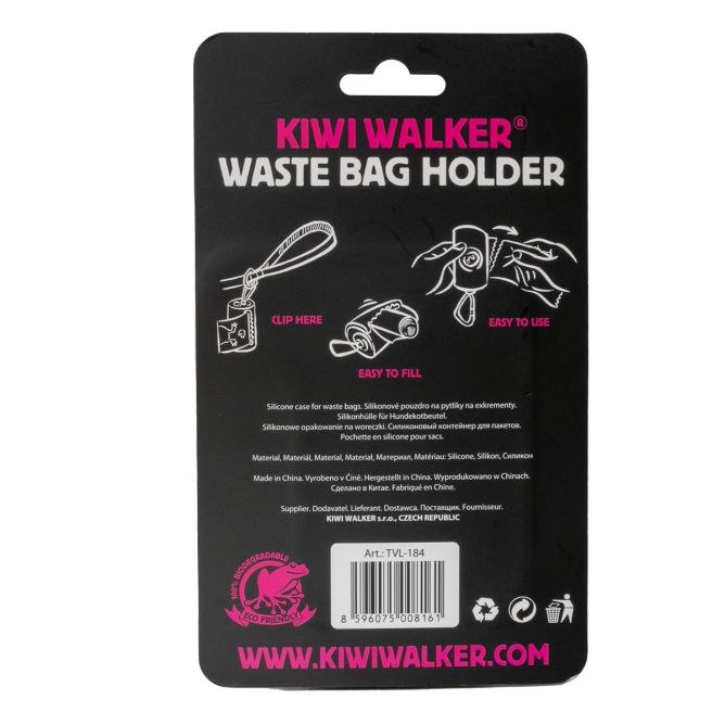 Kiwi Walker izkārnījumu maisiņu turētājs, rozā