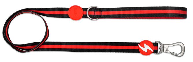 Pavada suniem STRIPES3, melns/sarkans, XS