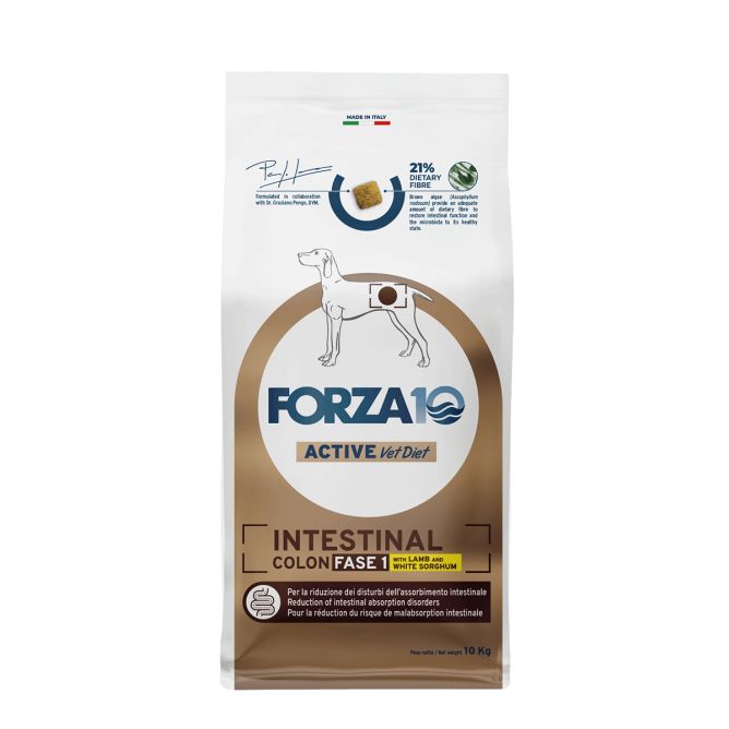 Forza10 Active VetDiet INTESTINAL COLON Fase 1, ar jēru un sorgo, 10 kg