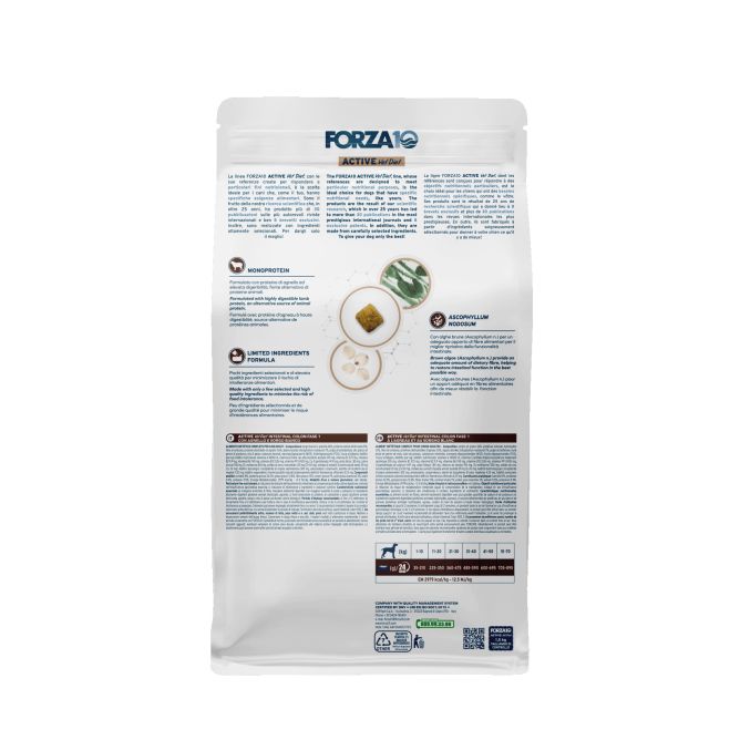 Forza10 Active VetDiet INTESTINAL COLON Fase 1, ar jēru un sorgo, 10 kg