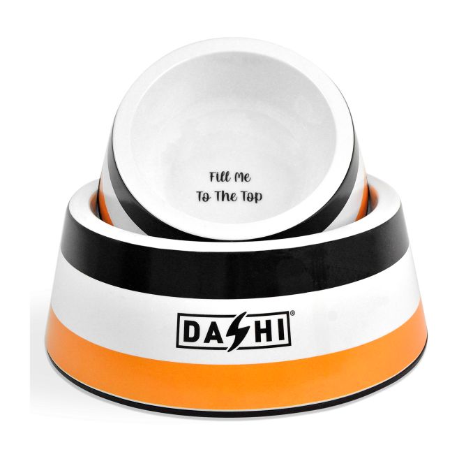 Dashi bļoda STRIPES3, oranža/melna, S