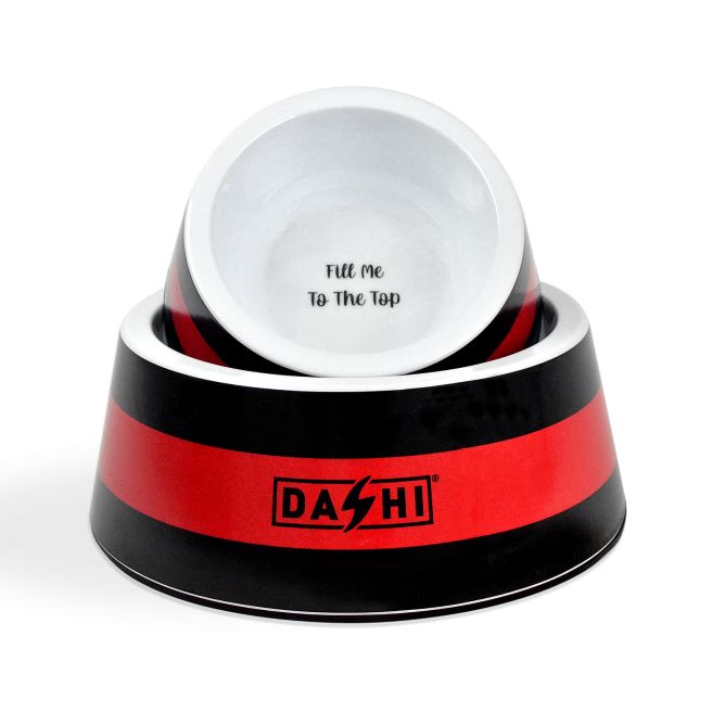 Dashi bļoda STRIPES3, sarkana/melna, S