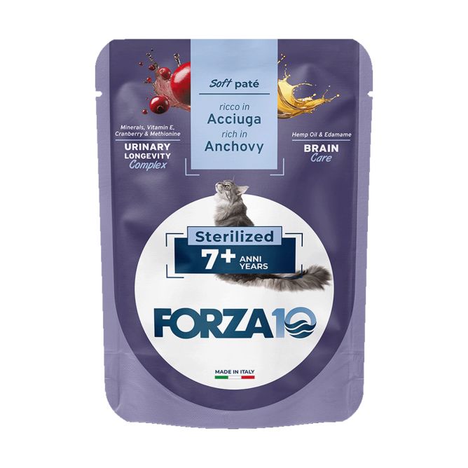 BotaniCat mīkstā pastēte sterilizētiem kaķiem 7+ g. ar anšoviem, 80g