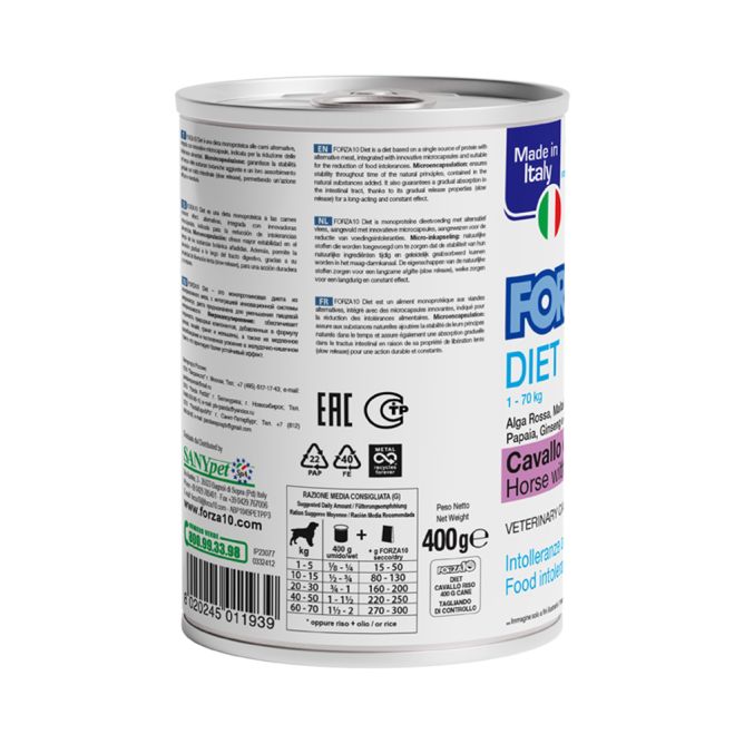 DIET konservi suņiem ar zirgu un rīsiem, 400g