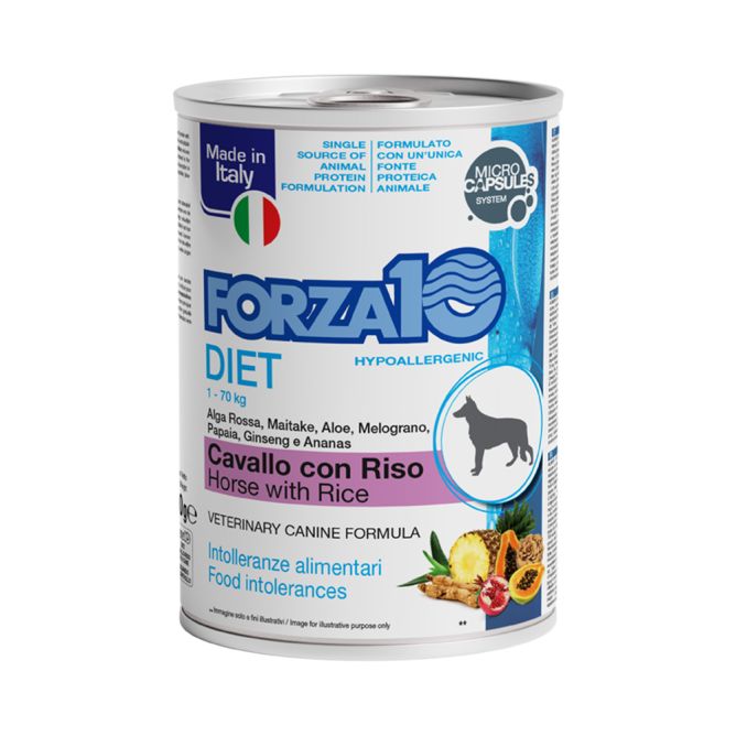 DIET konservi suņiem ar zirgu un rīsiem, 400g