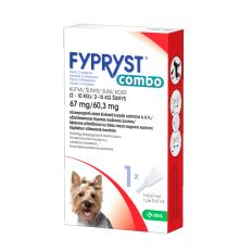 Fypryst Combo 67mg/60,3mg pilināšanai uz ādas suņiem (2-10kg), 1gb.