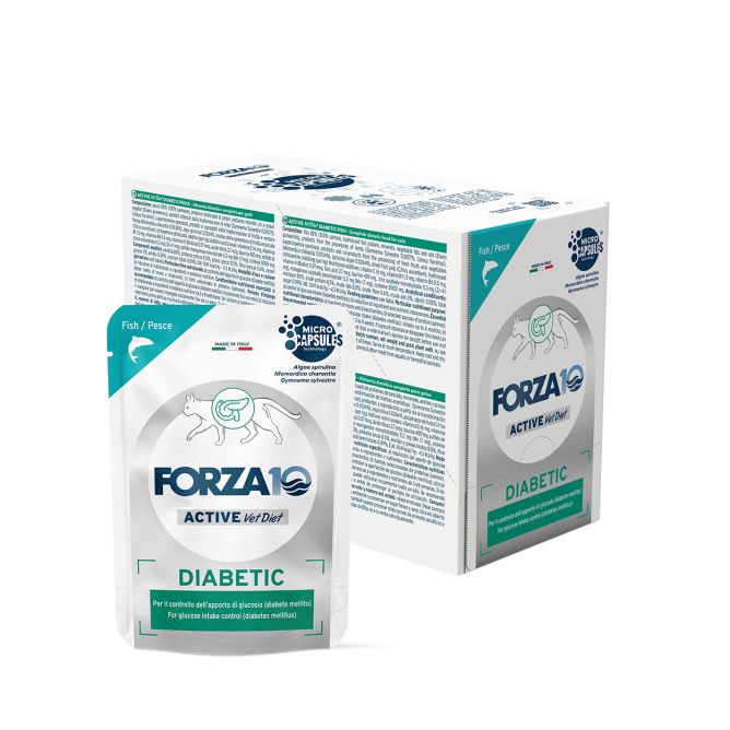 Forza10 Active VetDiet DIABETIC ar zivi mitrā barība kaķiem, 80g