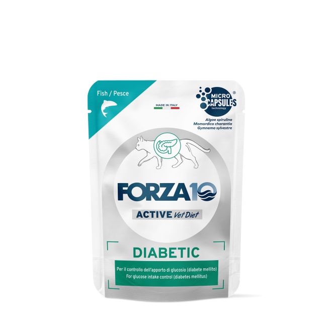 Forza10 Active VetDiet DIABETIC ar zivi mitrā barība kaķiem, 80g