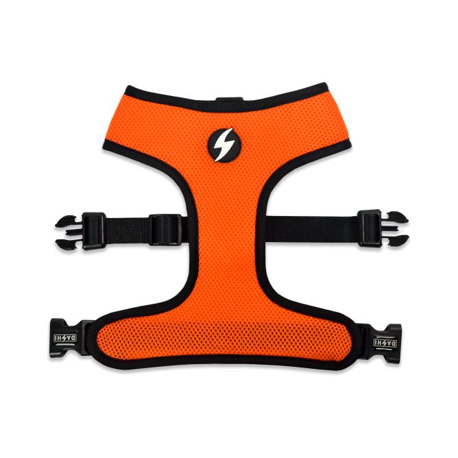 Mīkstie NeoMesh muguras iemaukti suņiem STRIPES3, oranžs/melns, L