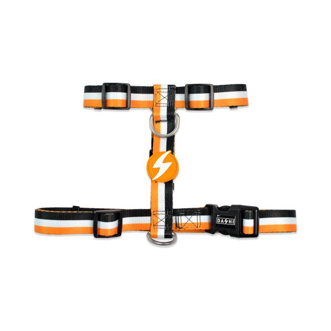 Muguras iemaukti suņiem STRIPES3, oranžs/melns, M