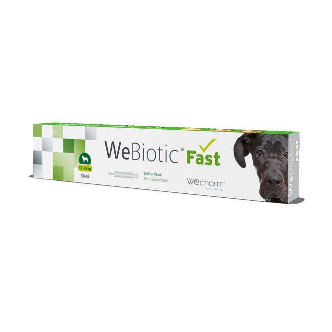 WeBiotic Fast pasta pret caureju vidējo šķirņu suņiem, 30ml
