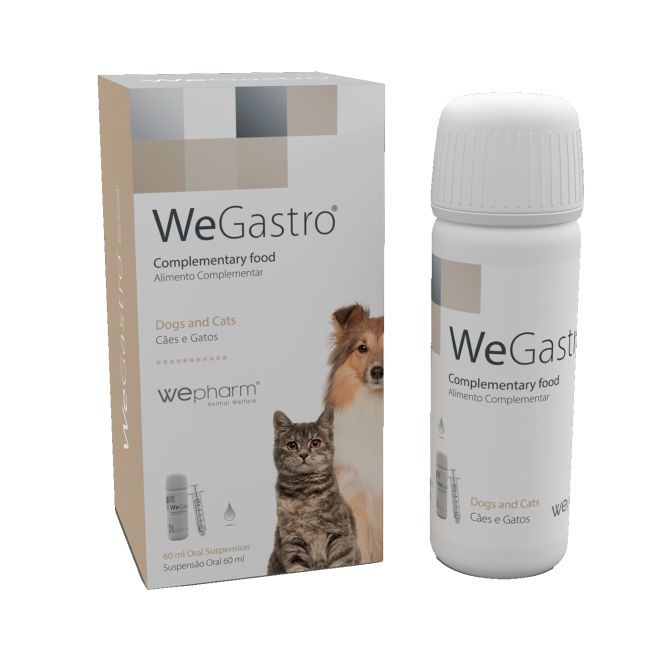 WeGastro suspensija kuņģa veselībai suņiem un kaķiem, 60ml