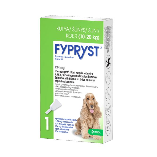 Fypryst 134mg pilināšanai uz ādas suņiem (10-20kg), 1 gab.