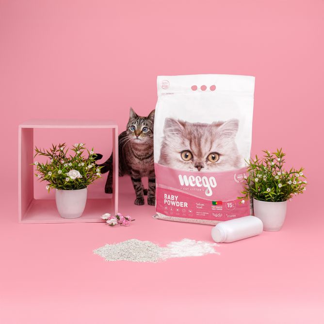 Kaķu pakaiši BABY POWDER 15L
