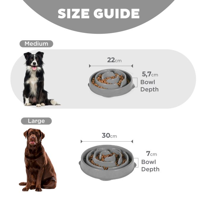 Lēnēšanas bļoda Fun Feeder Drop, pelēka, L