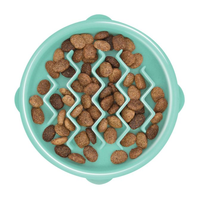 Lēnēšanas bļoda Fun Feeder Wave, gaiši zaļa, S