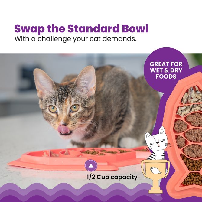 Lēnēšanas bļoda kaķiem Fishie Fun Feed Mat