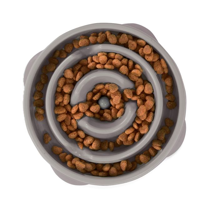 Lēnēšanas bļoda suņiem Fun Feeder Drop, pelēka, M