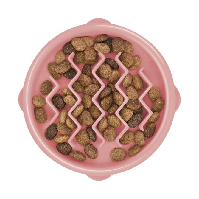 Lēnēšanas bļoda suņiem Fun Feeder Wave, rozā, S