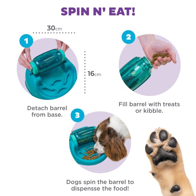 Puzle - lēnēšanas bļoda suņiem Dog Spin N' Eat