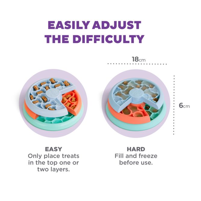 Puzle-lēnēšanas bļoda suņiem Lickin' Layers, S