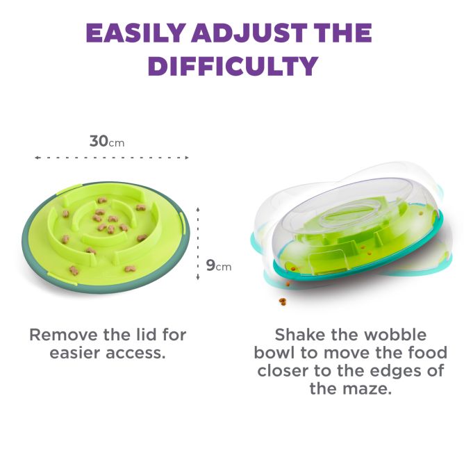 Puzle - lēnēšanas bļoda suņiem Wooble Bowl