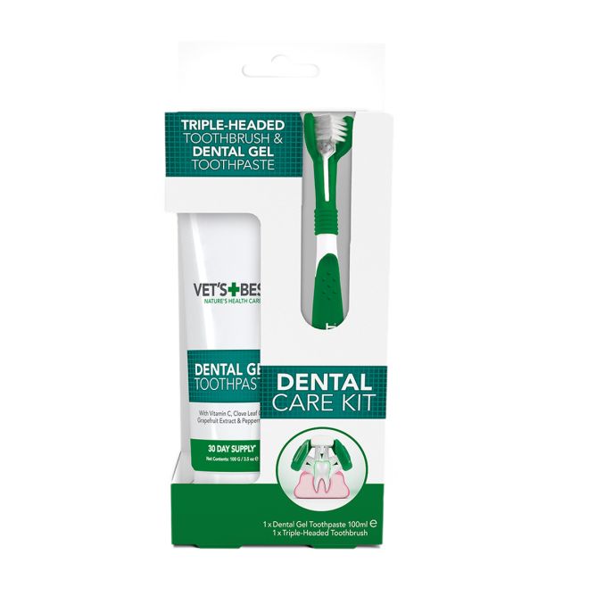 Zobu kopšanas komplekts suņiem (zobu pasta + birste)