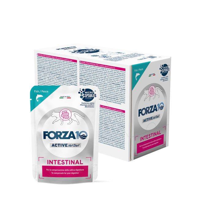 Forza10 Active VetDiet INTESTINAL ar zivi mitrā barība kaķiem, 80g