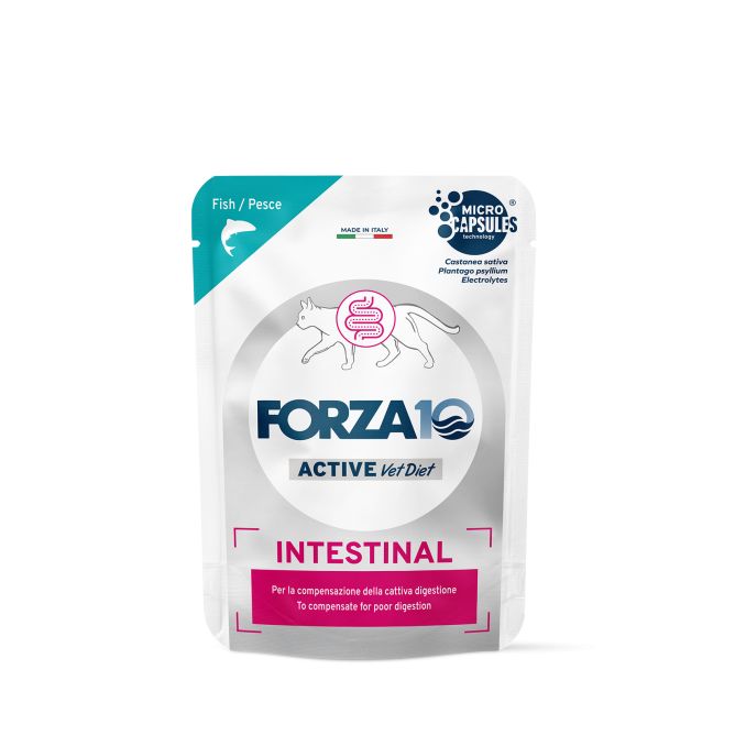 Forza10 Active VetDiet INTESTINAL ar zivi mitrā barība kaķiem, 80g