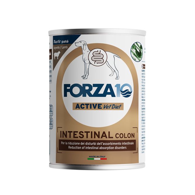 Forza10 Active VetDiet INTESTINAL COLON mitrā barība suņiem, ar jēru, 390 g