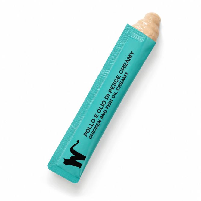 Natural Code krēmīgais kārums kaķiem, vista un zivju eļļa, 4x14 g