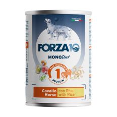 Forza10 MONODiet konservi suņiem, zirgs ar rīsiem, 400g