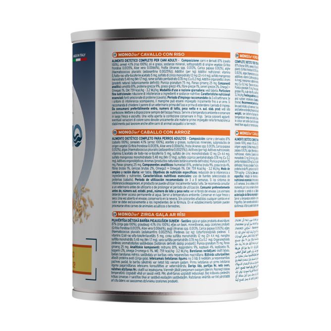 Forza10 MONODiet konservi suņiem, zirgs ar rīsiem, 400g