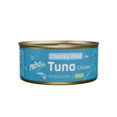 Prins Chunky Pate Tuncis un vista, mitrā barība kaķiem, 70g
