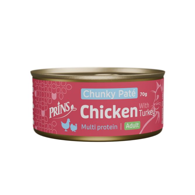 Prins Chunky Pate Vista ar tītaru -  mitrā barība kaķiem, 70g