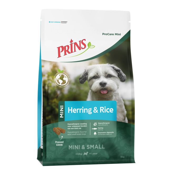 Prins Mini ProCare Herring& Rice sausā barība suņiem, 3 kg