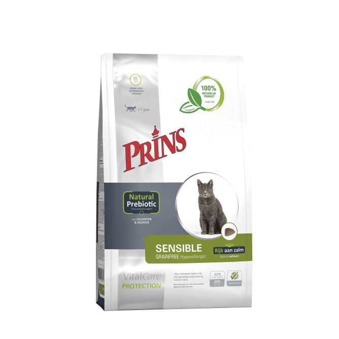 Prins VitalCare Protection Sensible Grainfree Hypoallergenic sausā barība kaķiem, 10kg