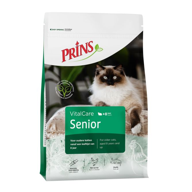 Prins VitalCare Senior sausā barība kaķiem, 1,5kg